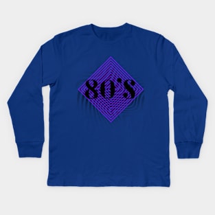 1980 RETRO Purple Kids Long Sleeve T-Shirt